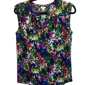J. Crew Women's Sleeveless Floral‎ Tank Size 4 100% Polyester